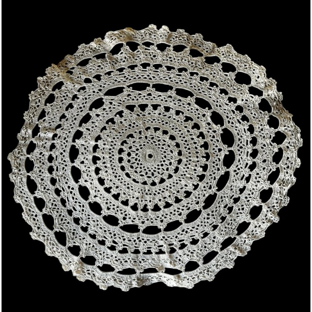 Handmade 22" Diameter Crocheted Cotton Doily wedding Decor